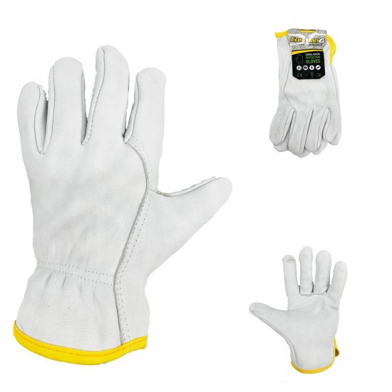  Γάντια δερμάτινα οδηγού λευκά Ν.10 110gr CRESMAN Γάντια