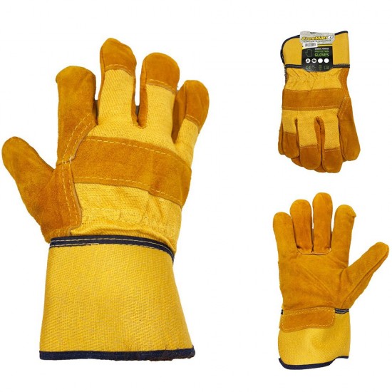  Γάντια δερματοπάνινα ενισχυμένο κίτρινο 260g Γάντια