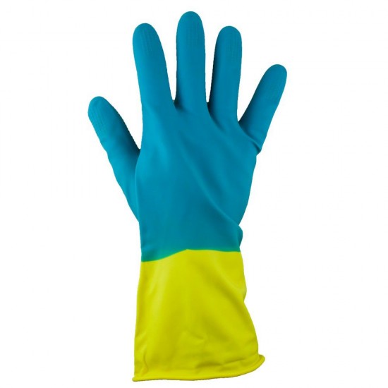  Γάντια LATEX κίτρινο-γαλάζιο 100gr L 