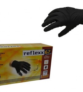Γάντια νιτριλίου μαύρα χωρίς πούδρα 100τεμ. μήκος 24cm, πάχος 0,11mm, βάρος 5,5gr και μέγεθος M R67-M