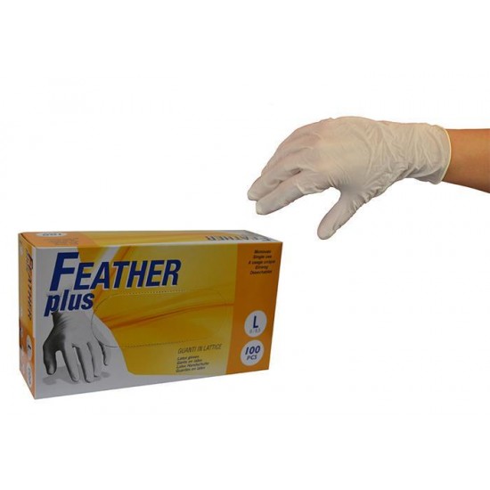 Γάντια latex άσπρα με πούδρα 100τεμ. L FP-L 