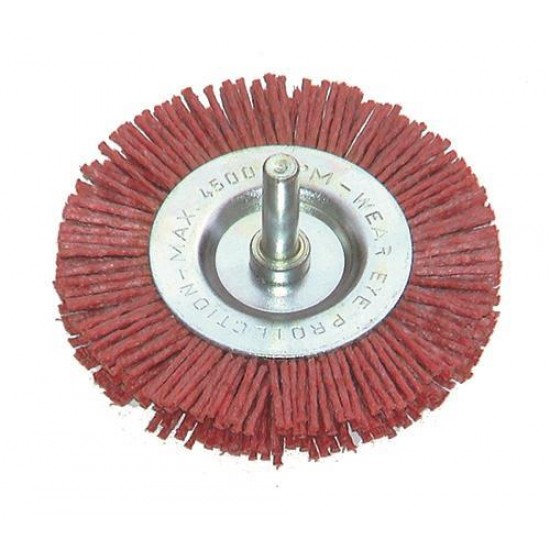 Βούρτσα πλαστική κόκκινη και ίσια με άξονα 6mm και διάμετρο 100mm No80 49715  Γεωργικά & Βιομηχανικά Εργαλεία