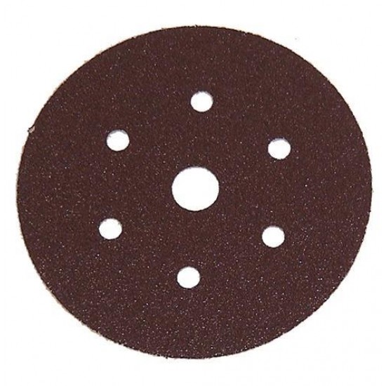 Γυαλόχαρτο Velcro στρογγυλό για ξύλο 50τεμ. Κόκκινο με 6 τρύπες 150mm Νο80 34802 
