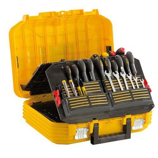 Βαλίτσα πλαστική κίτρινη με θήκες για εργαλεία και μεταλλικά κλείστρα,υποστηρικτικά πόδια και υποδοχή για λουκέτο FMST1-71943 Αποθήκευση  Εργαλειοθήκες 