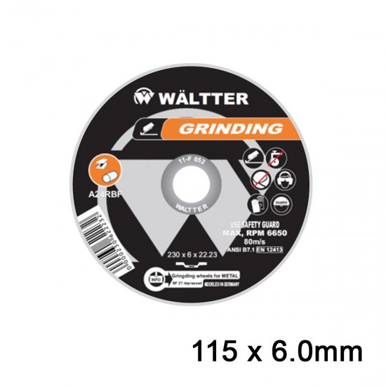 Δίσκος Λείανσης Σιδήρου / INOX WALTTER 115x6.0mm Δίσκοι Κοπής - Λειάνσεως